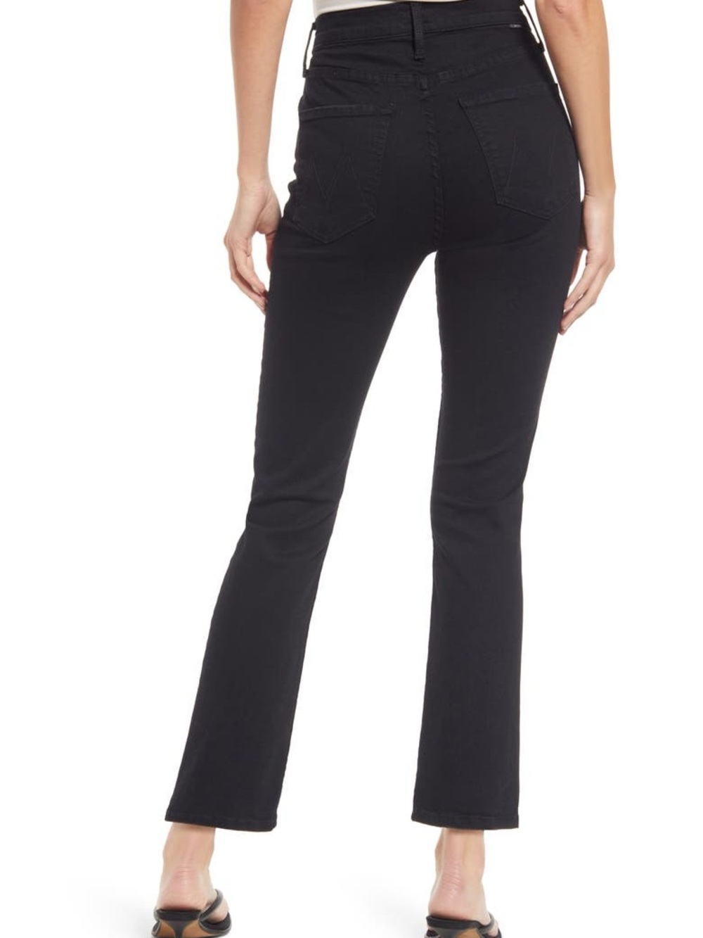 MOTHER Black High-Rise Flare Jeans